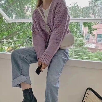 2024. aasta kevad N kampsun kampsunid õhukesed elastsed naiste pealisriided kootud Korea V-kaelusega pikkade varrukatega Elegance Hot Sweet Casual Young