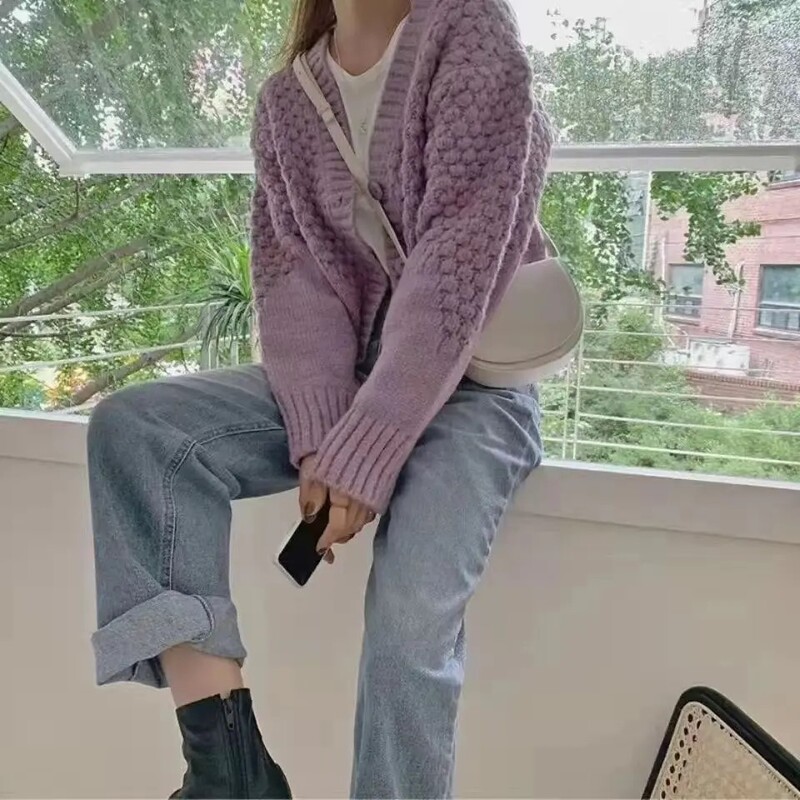 2024. gada pavasaris N Džemperis, džemperis, slaids, elastīgs sieviešu augšējais apģērbs, trikotāžas korejiešu V veida kakla izgriezums ar garām piedurknēm Elegance Hot Sweet Casual Young