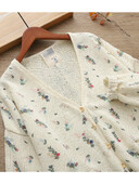 Lamtrip Kawaii šareni pšenični cvjetovi s printom Slatki pleteni džemper s V-izrezom 2024. Jesen Zima