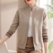 Ženska jesen-zima dolčevita puna dolčevita s patentnim zatvaračem i dugim rukavima, pleteni kaputi, modni ležerni gornji dijelovi