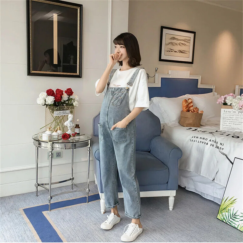 2024 Ανοιξιάτικη μόδα τζιν φόρμες εγκυμοσύνης Φαρδύ πόδι φαρδιά ίσια φόρμα Παντελόνι Ρούχα για έγκυες γυναίκες Τζιν εγκυμοσύνης