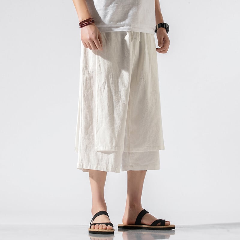 Liela izmēra M-8XL Kokvilnas lina Savvaļas kāju bikses Ikdienas brīvas bikses līdz teļiem. Man Bloomers Vasaras Baggy Tradicionālās Bikses