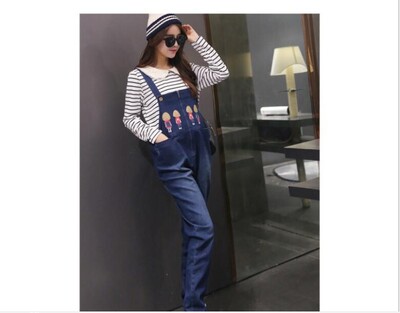 Νέο ζεστό παντελόνι εγκυμοσύνης χειμωνιάτικο Φθινοπωρινό γαλάζιο τζιν φόρμες συν μέγεθος Έγκυες Ζαρτιέρες μεγάλου μεγέθους