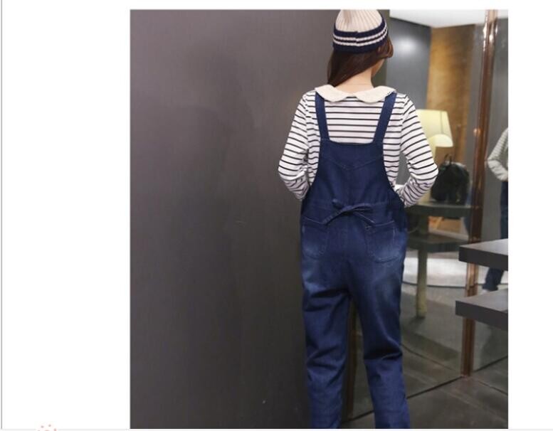 Νέο ζεστό παντελόνι εγκυμοσύνης χειμωνιάτικο Φθινοπωρινό γαλάζιο τζιν φόρμες συν μέγεθος Έγκυες Ζαρτιέρες μεγάλου μεγέθους