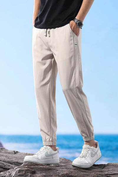 Ultravékony férfi nadrág, bokáig érő, alkalmi rugalmas deréknadrág Légáteresztő klasszikus kültéri, kötött lábú melegítőnadrág férfi