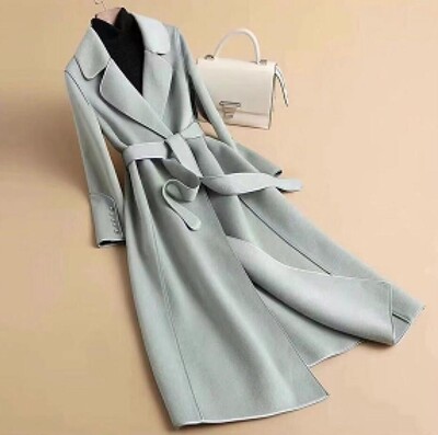 Jachetă de lână cu două fețe noi pentru femei, primăvară, toamnă, haină lungă de lână, trenci casual pentru femei, pardesiu rezistent la vânt, cămilă 4XL