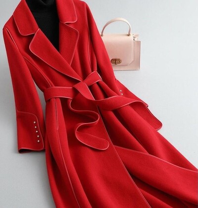 Jachetă de lână cu două fețe noi pentru femei, primăvară, toamnă, haină lungă de lână, trenci casual pentru femei, pardesiu rezistent la vânt, cămilă 4XL