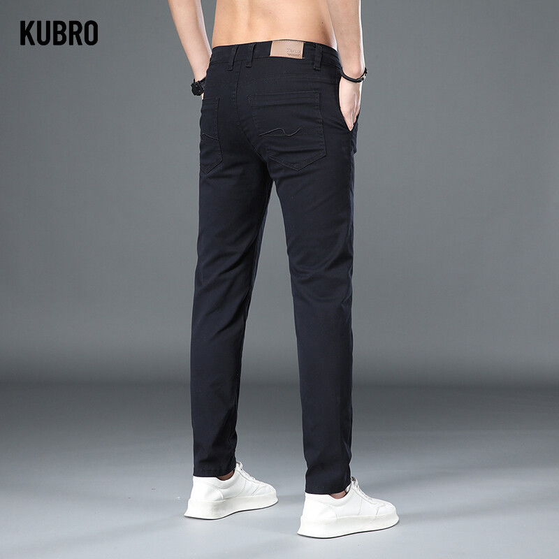 KUBRO japonez nou la modă de birou, versatili, pantaloni casual de afaceri pentru bărbați de vară, subțiri, din bumbac, elastic, subțiri, pantaloni drepti mici