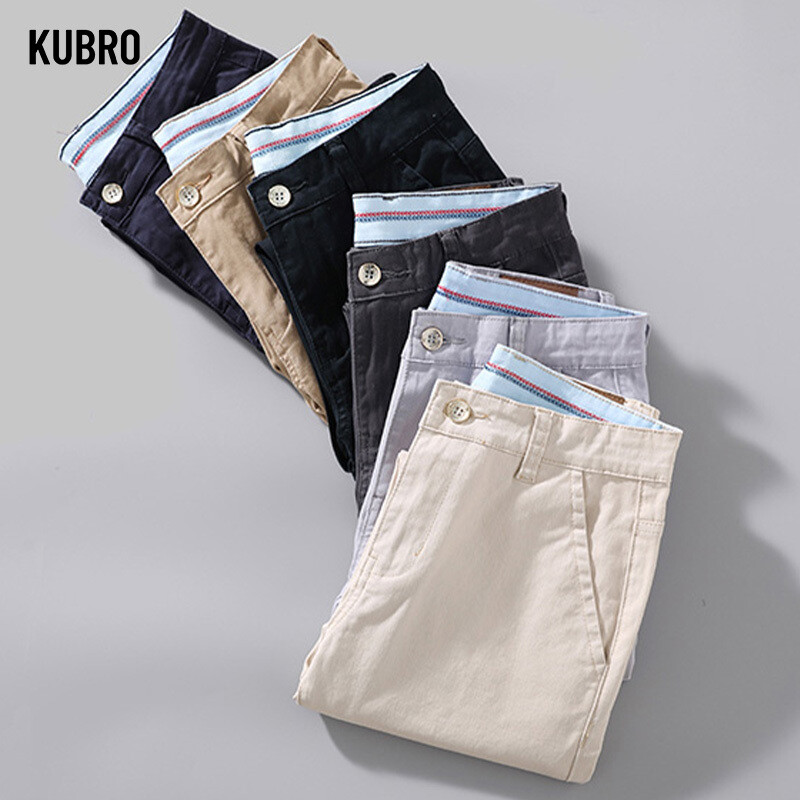 KUBRO japonez nou la modă de birou, versatili, pantaloni casual de afaceri pentru bărbați de vară, subțiri, din bumbac, elastic, subțiri, pantaloni drepti mici