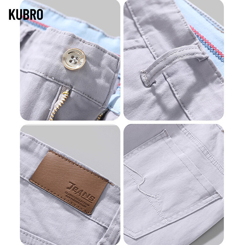 KUBRO japonez nou la modă de birou, versatili, pantaloni casual de afaceri pentru bărbați de vară, subțiri, din bumbac, elastic, subțiri, pantaloni drepti mici