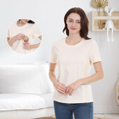 Ljetna nova trudnička odjeća velike veličine Ženska jednobojna majica kratkih rukava s okruglim izrezom Ležerna majica za dojenje