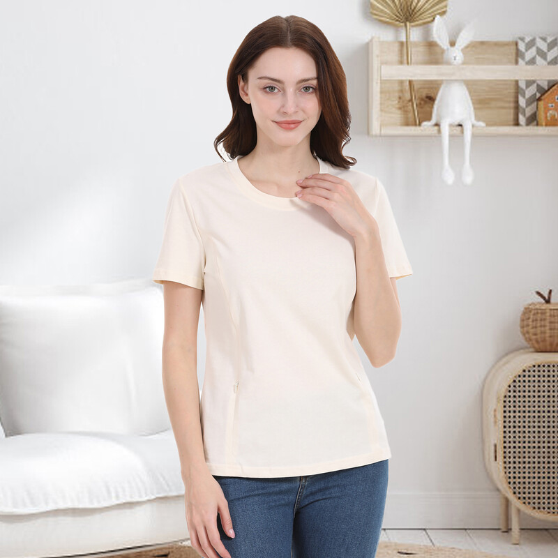 Ljetna nova trudnička odjeća velike veličine Ženska jednobojna majica kratkih rukava s okruglim izrezom Ležerna majica za dojenje