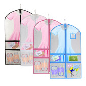 Selge tantsukostüümi rõivakott 40-tolline tantsuriiete kotid tantsijatele, lastele Rippuvad riided Kleidikott aksessuaaride ja ID-taskutega