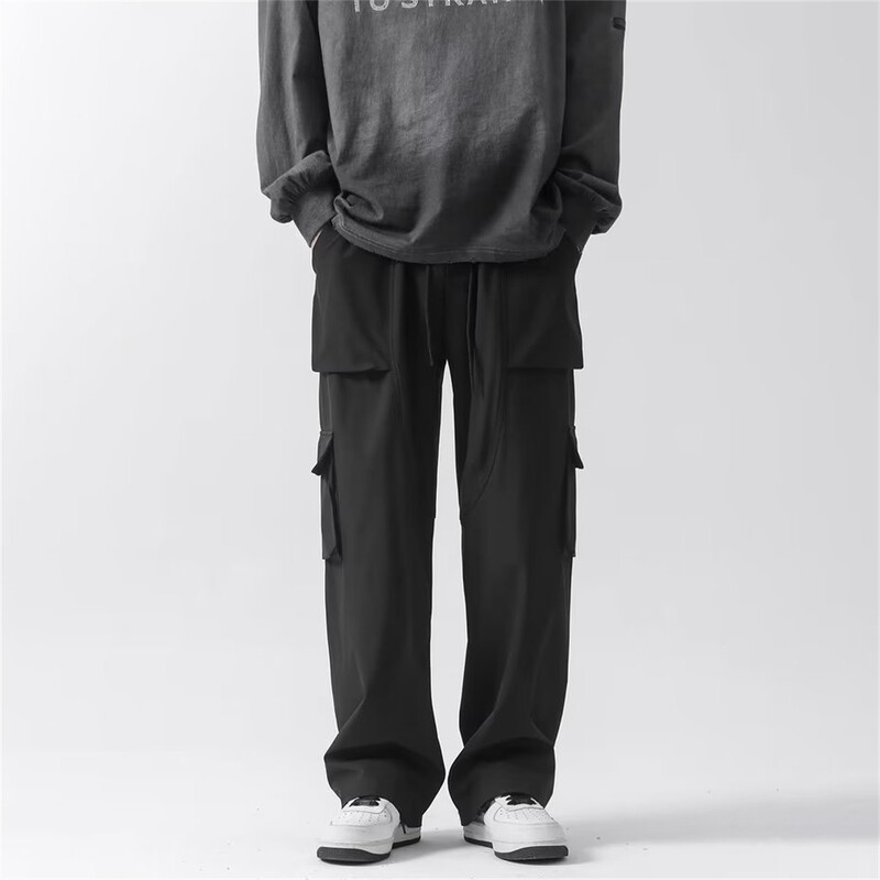 Pantaloni de jogging hip hop pantaloni cargo pentru bărbați Pantaloni harem cu talie elastică cu mai multe buzunare pentru bărbați Pantaloni de trening casual pentru femei