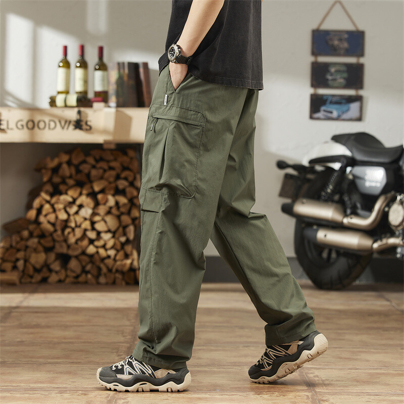 Brand Ležerne hlače Muške ljetne Cargo hlače s više džepova Y2k široke hlače Tanke hlače Planinarenje na otvorenom Vježbanje Ulična odjeća