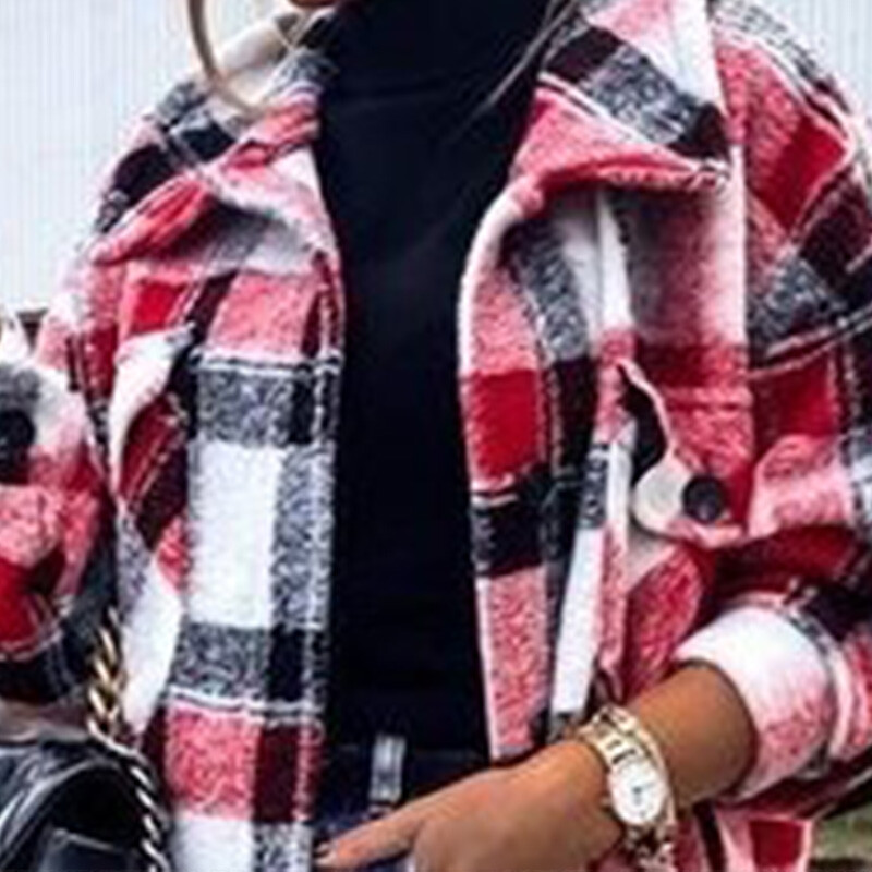 Προσαρμοσμένο γυναικείο μακρύ καρό παλτό Καρό μακρύ παλτό