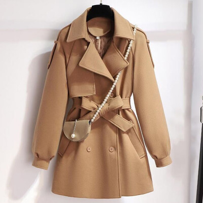 Femme Vunena jakna Ženska nova jesensko-zimska jakna 2023. Ženska gornja odjeća Kratka vjetrovka Majice dugih rukava Crne kapute