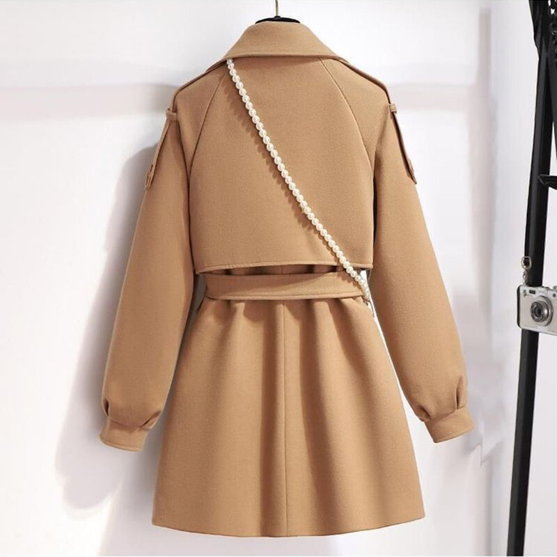 Femme Vunena jakna Ženska nova jesensko-zimska jakna 2023. Ženska gornja odjeća Kratka vjetrovka Majice dugih rukava Crne kapute