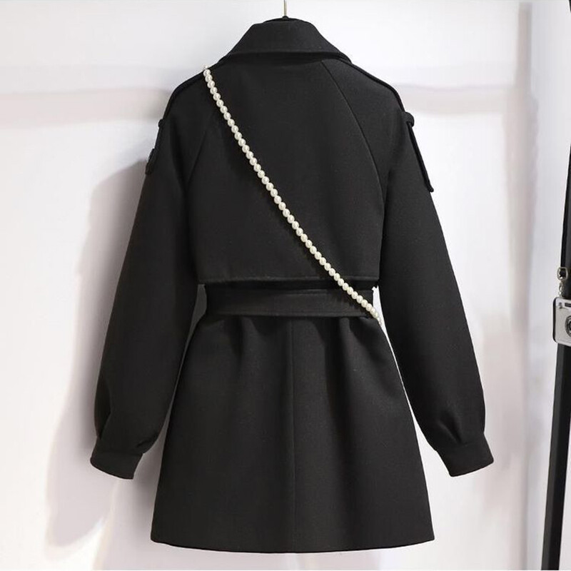 Femme Vunena jakna Ženska nova jesensko-zimska jakna 2023. Ženska gornja odjeća Kratka vjetrovka Majice dugih rukava Crne kapute