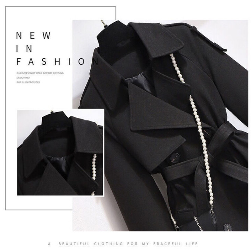 Femme Vunena jakna Ženska nova jesensko-zimska jakna 2023. Ženska gornja odjeća Kratka vjetrovka Majice dugih rukava Crne kapute