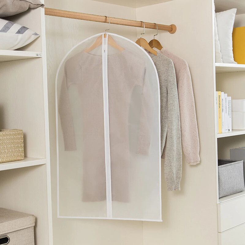 5 gab. Apģērbu aizsargpārvalks Apģērba putekļu necaurlaidīgs maisiņš ar rāvējslēdzēju, caurspīdīgs, ūdensizturīgs uzglabāšanas maisiņš, kostīms, mētelis, mazgājams atkārtoti lietojams