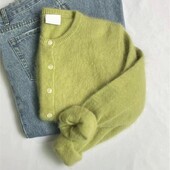 Limiguyue Mohair Πλεκτή Ζακέτα Vintage Γυναικεία Φθινοπωρινά Πανωφόρια Πουλόβερ Φαρδιά Πλεκτό Πουλόβερ Κομψά μακρυμάνικα μπλουζάκια J884