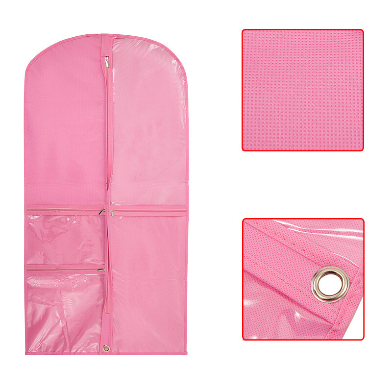 Elpojošas neausta auduma deju apģērbu somas dejotājiem ar kabatām Rozā purpursarkana melna bērnu deju konkursa pakarināmās drēbes