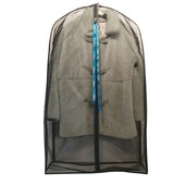 Mētelis putekļu aizsargs ar rāvējslēdzēju, melns augsta blīvuma dzija, caurspīdīga kažokādas apģērbiem, kostīmiem apģērba glabāšanai