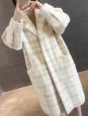 Jaunums rudens ziemas apģērbā sievietēm 2024. gada korejiešu jaka vidēja garuma, modes brīvs džemperis, liels, silts mētelis sievietēm