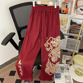 2024. gads The Dragon Printing Vīriešu sporta bikses, brīvi pieguļošas, ar augstu elastīgu vidukli. Modernas sporta bikses atpūtai