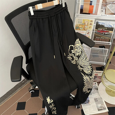 2024. gads The Dragon Printing Vīriešu sporta bikses, brīvi pieguļošas, ar augstu elastīgu vidukli. Modernas sporta bikses atpūtai