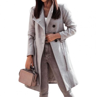 Casual Button Front Longline Coat 2023 Sügistalv uus mood Naisterõivaste komplektid Naiste talvejope