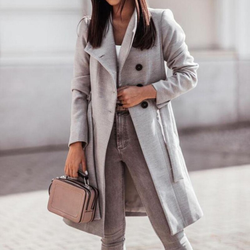 Palton cu paragate în față cu nasturi lejer 2023, toamnă iarnă, modă nouă, haine pentru femei, ținute, haine de iarnă pentru femei