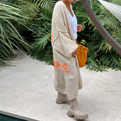 Armas LOVE & PEACE kirjatrükiga pikk sviiter kardigan naiste sügisene V-kaelusega kootud top jakk Talvine pikkade varrukatega avar mantel