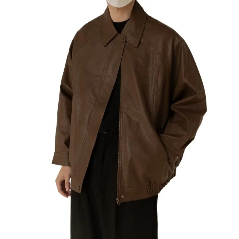 Jachetă de piele pentru motocicletă în stil coreean la modă