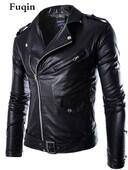 Jachetă din piele reală pentru bărbați Rock Street, cu fermoar, cu centură, haină pentru motocicletă, jachete calde de toamnă, pentru bărbați, de modă britanică, îmbrăcăminte din piele PU