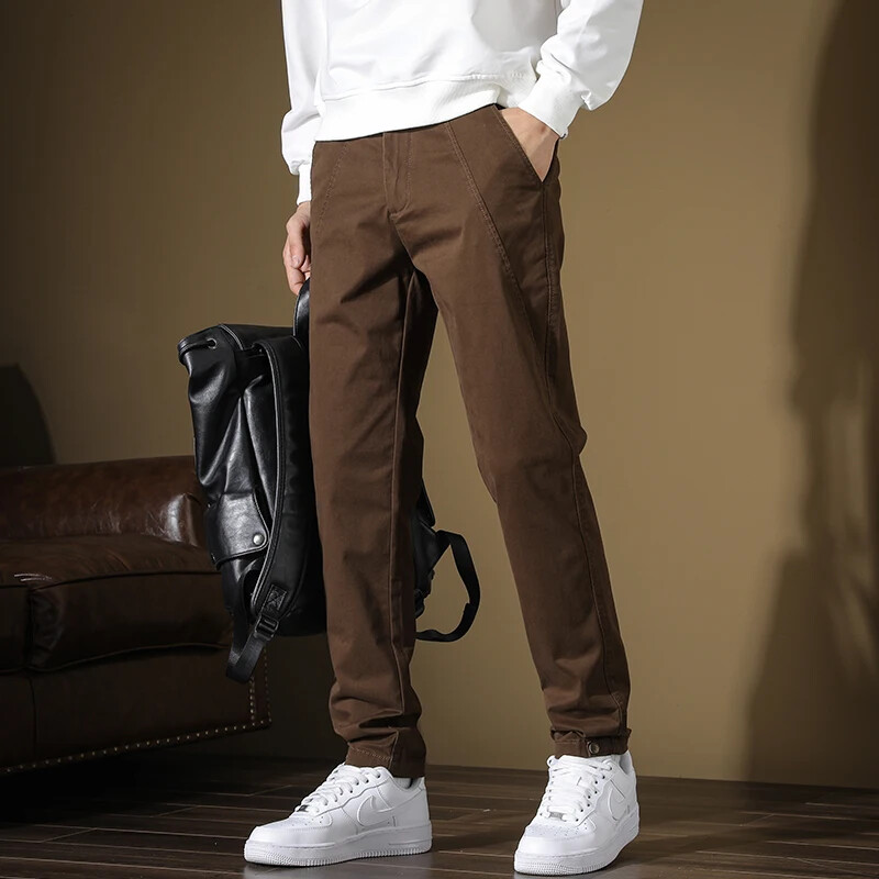 Proljeće Nove muške ležerne hlače Slim Fit Stretch Arrivals Fashion Button Dizajnerska muška ulična odjeća Brand Muška odjeća