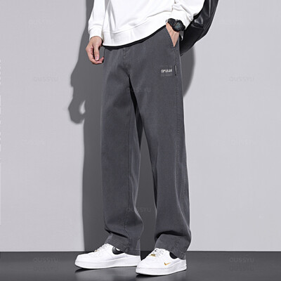 Nove nadograđene mekane ugodne tkanine od liocela muške hlače jesen-zima vrećaste ravne elastične široke hlače u struku, ležerne široke muške hlače 5XL