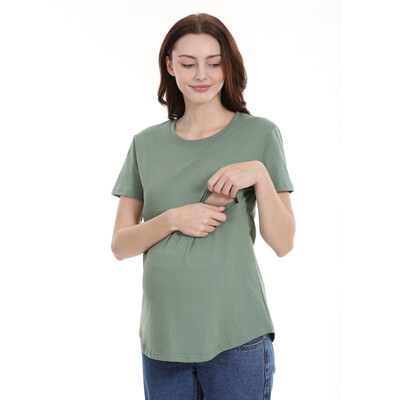 Ljetna odjeća za dojenje 2024. Majice kratkih rukava za trudnice, pamučne majice za dojenje, majice s patentnim zatvaračem za trudnice