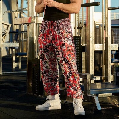 Rudens retro plānas sporta bikses vīriešiem vasarā elpojošas ātri žūstošas brīvas sporta bikses sporta zāle Fitness ikdienas bikses ar digitālo apdruku