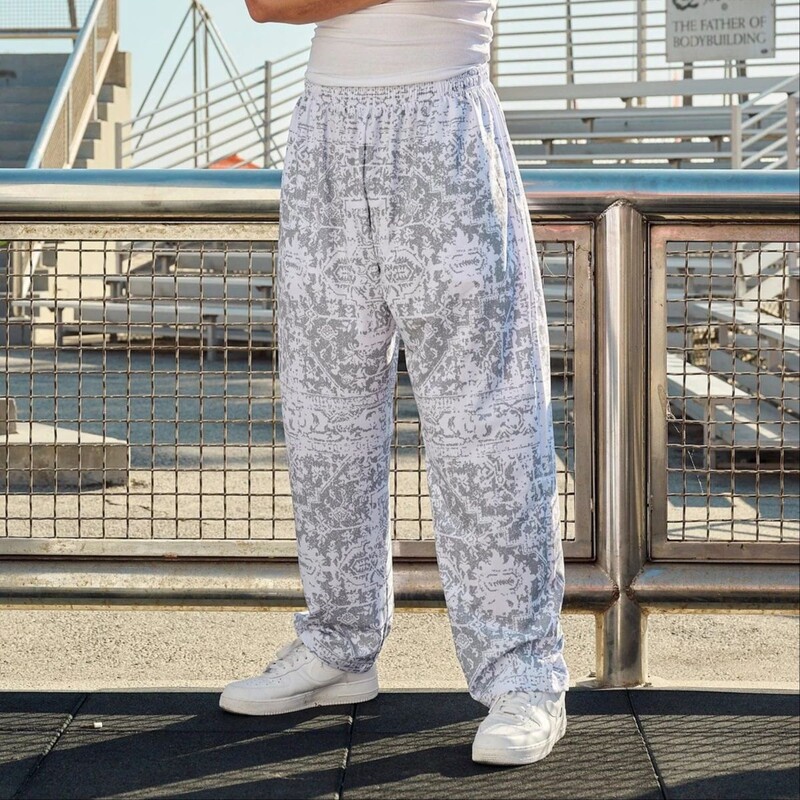 Rudens retro plānas sporta bikses vīriešiem vasarā elpojošas ātri žūstošas brīvas sporta bikses sporta zāle Fitness ikdienas bikses ar digitālo apdruku