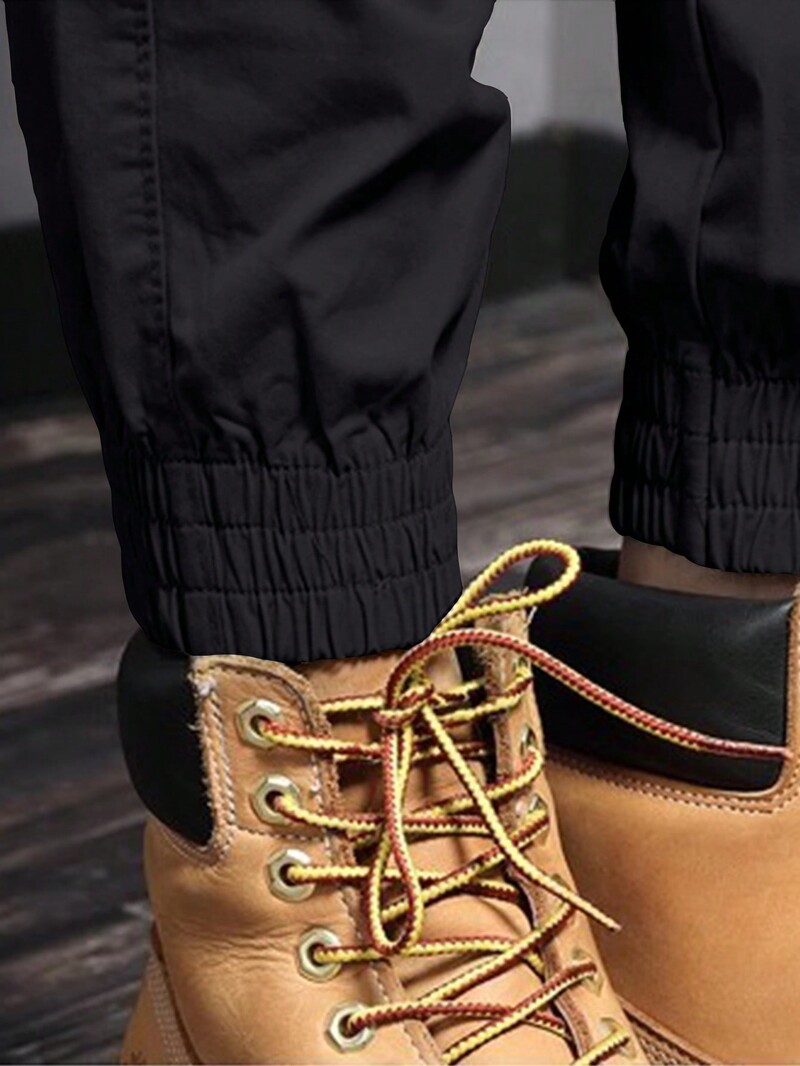 Ležerna sužena radna odjeća s džepovima na bočnim preklopima, muške kargo hlače za proljeće i jesen na otvorenom