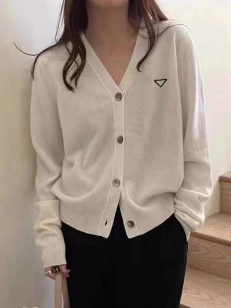 2024 Modni vez V-izrez Ženski kaput proljeće jesen vuna pleteni kardigan od 100% čistog kašmira