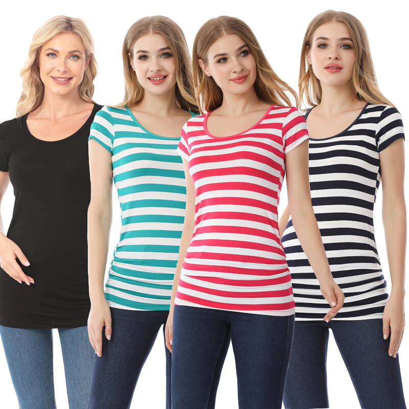 Nova ljetna trudnička majica kratkih rukava za trudnice Ženska majica s crtanim motivima Dječja odjeća za trudnice Smiješna majica velikih veličina M-3XL