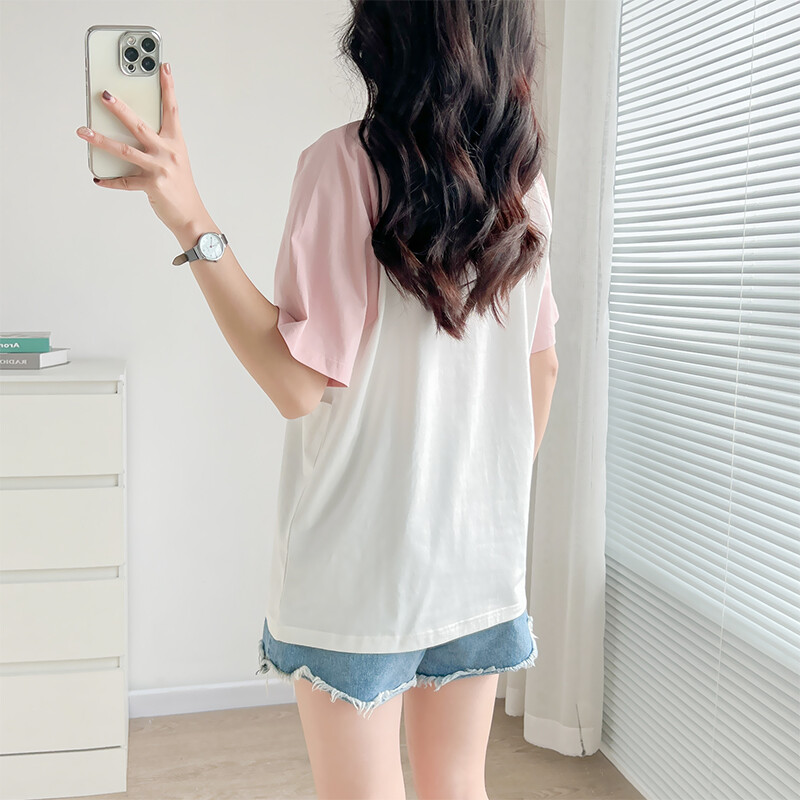 Kismama ruházat szoptatós anyáknak Szoptató póló Szoptató Ruha 8018B