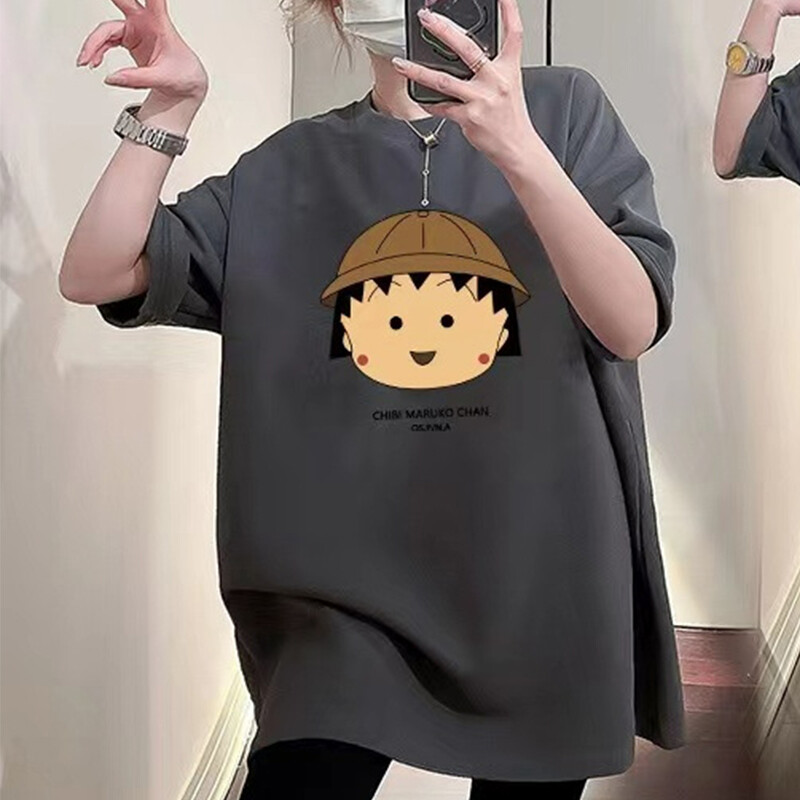 Femei însărcinate din bumbac cu desene animate de vară, ocazional, cu mâneci scurte, tricou, îmbrăcăminte pentru mamă, top din bumbac, largi, haine pentru femei însărcinate 2023