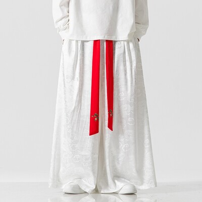 Pantaloni drepți cu picioare largi pentru bărbați de epocă Pantaloni haren casual largi, îmbrăcăminte de stradă pentru bărbați, cu talie elastică, pantaloni de jogger pentru bărbați, pantaloni harajuku