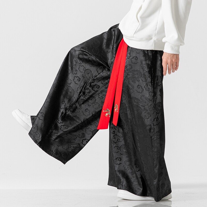 Pantaloni drepți cu picioare largi pentru bărbați de epocă Pantaloni haren casual largi, îmbrăcăminte de stradă pentru bărbați, cu talie elastică, pantaloni de jogger pentru bărbați, pantaloni harajuku
