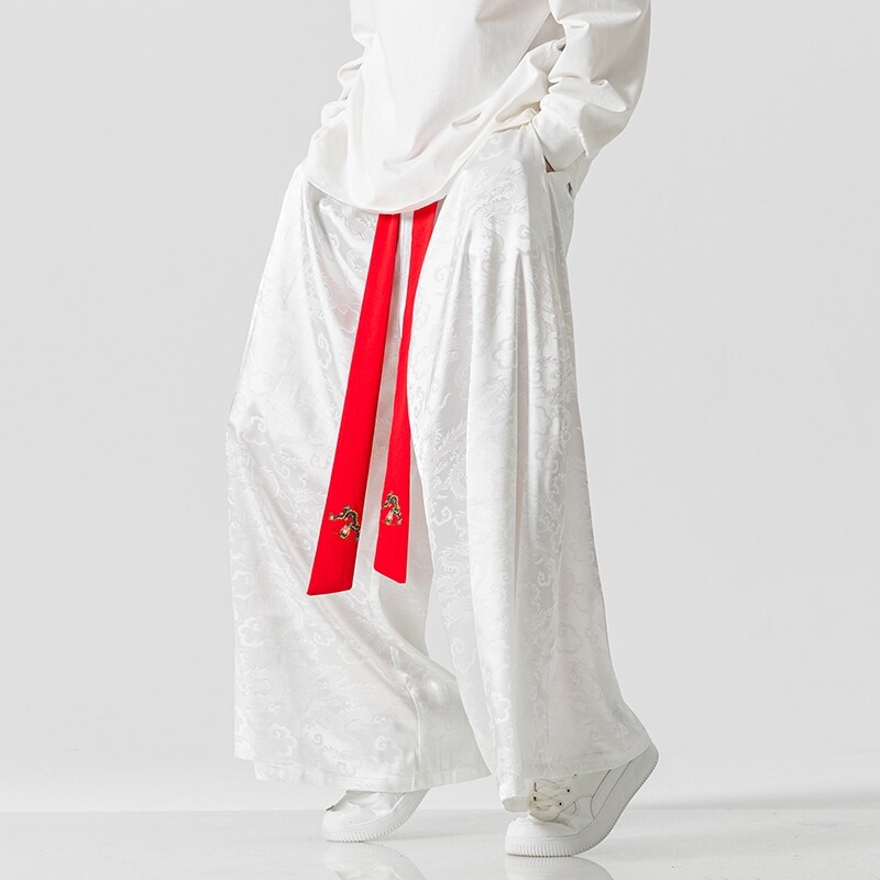 Pantaloni drepți cu picioare largi pentru bărbați de epocă Pantaloni haren casual largi, îmbrăcăminte de stradă pentru bărbați, cu talie elastică, pantaloni de jogger pentru bărbați, pantaloni harajuku