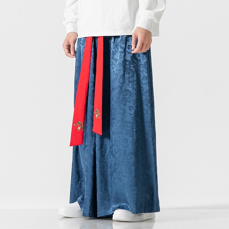 Pantaloni drepți cu picioare largi pentru bărbați de epocă Pantaloni haren casual largi, îmbrăcăminte de stradă pentru bărbați, cu talie elastică, pantaloni de jogger pentru bărbați, pantaloni harajuku